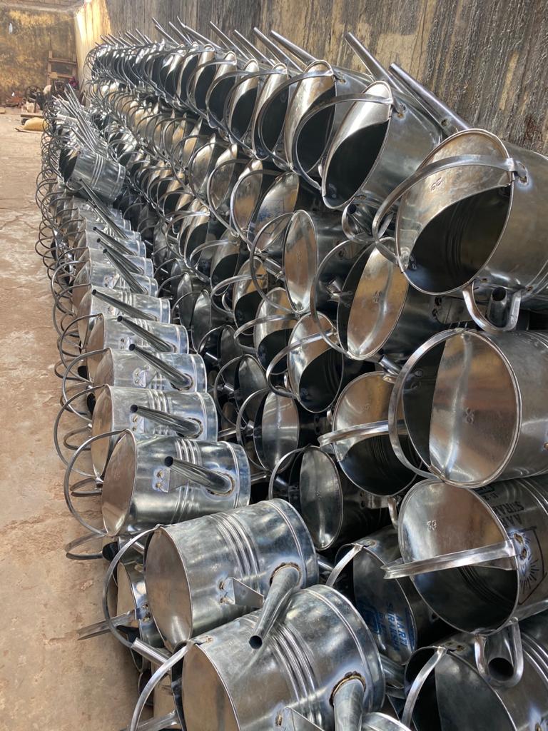 Finished watering cans, ready for dispatch